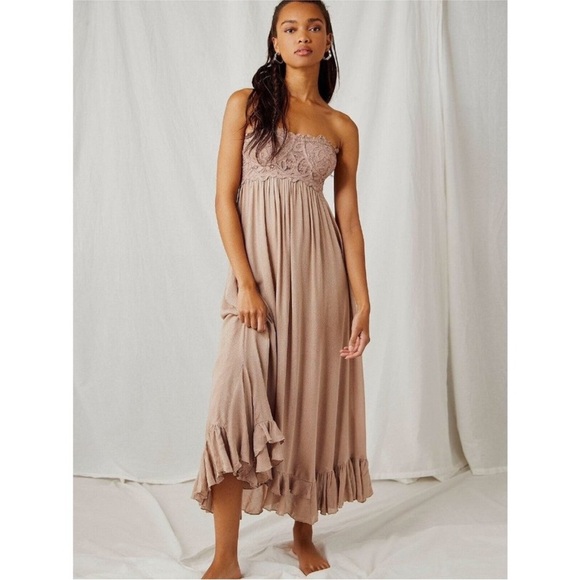 Free People Adella Corset dress in Taupe  size Small‎ NWT - Picture 4 of 9